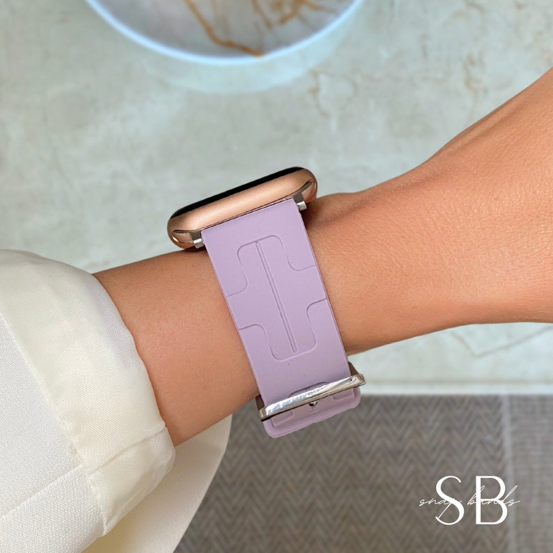 Silicone Modern Style Band For Apple Watch 38mm 40mm 41mm 42mm 45mm 46mm 49mm, Sport iWatch Band Strap Series 11 10 9 8 7 Ultra,Gift For Her image 1