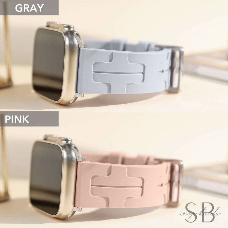 Silicone Modern Style Band For Apple Watch 38mm 40mm 41mm 42mm 45mm 46mm 49mm, Sport iWatch Band Strap Series 11 10 9 8 7 Ultra,Gift For Her image 5